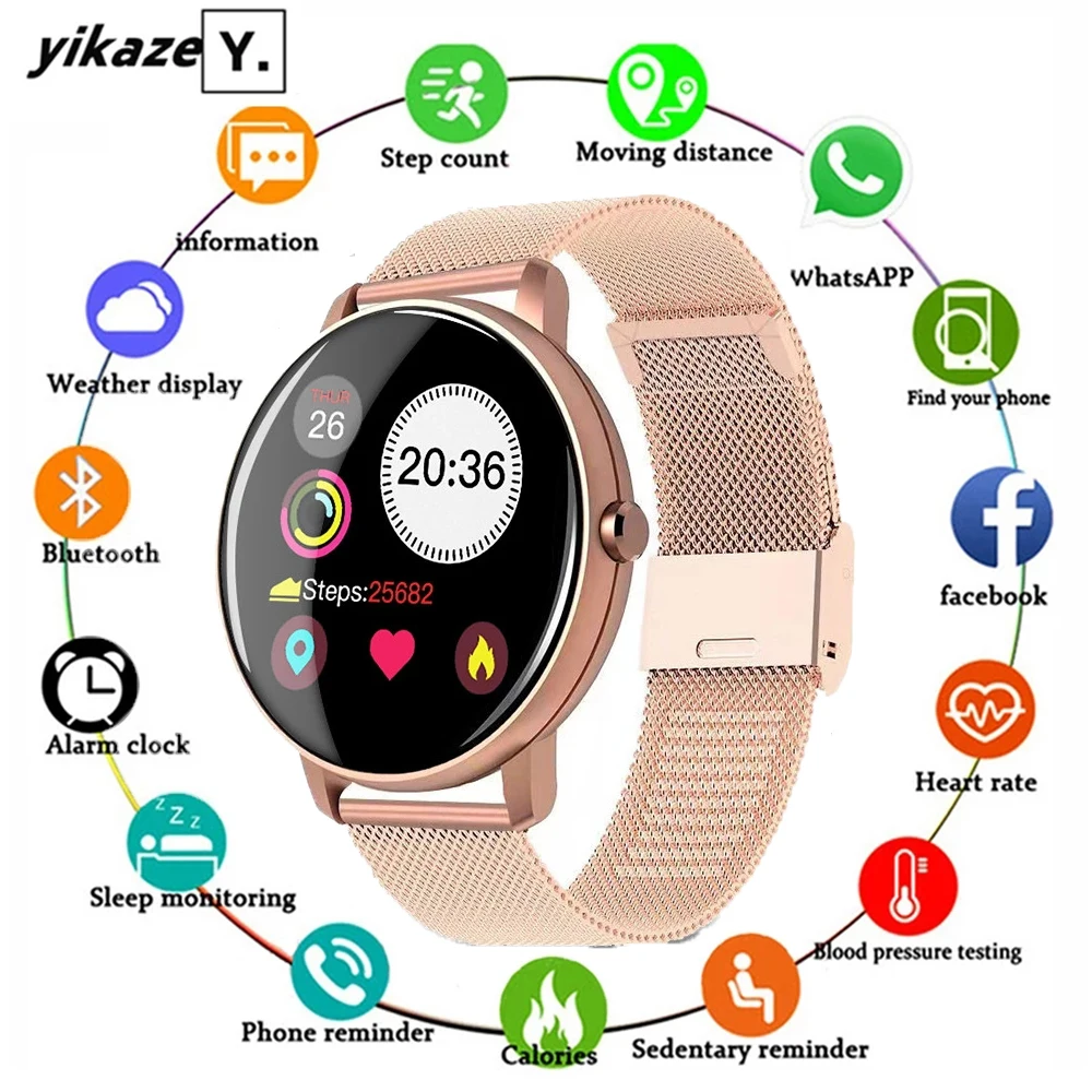 2020 Full Touch Smart Watch Men Blood Pressure  Heart Rate Monitor Round Smartwatch Women Waterproof Sport Clock For Android IOS