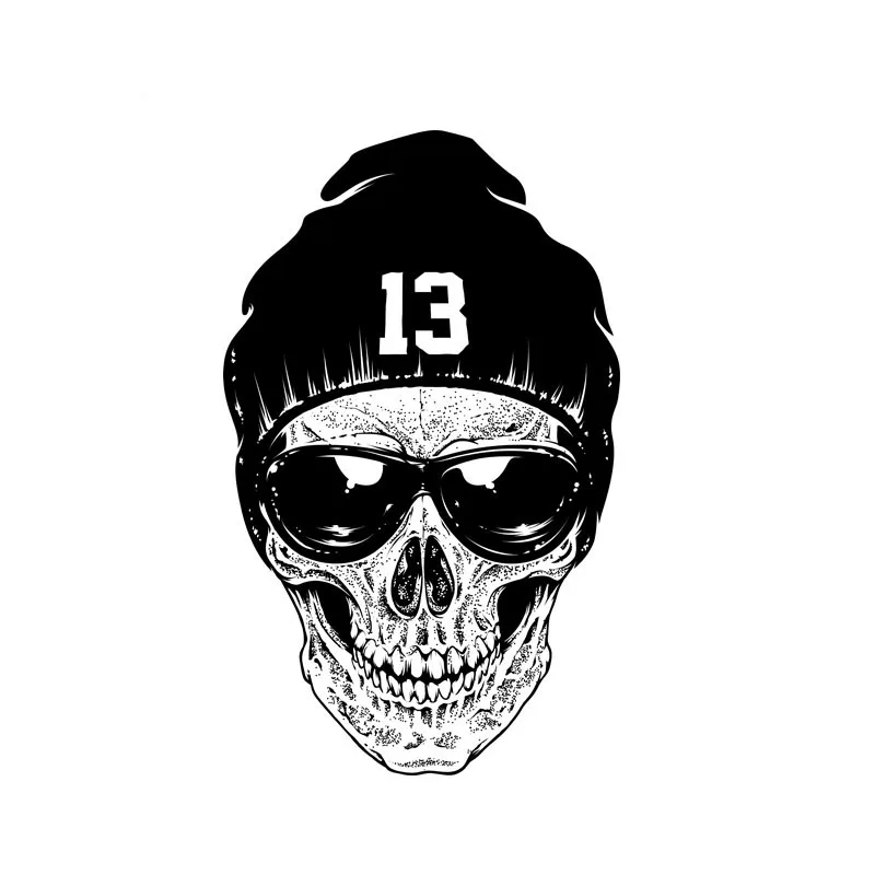 

DAWASARU Personality Hand Painted Skull Funny Decal Car Body Accessories Sticker Custom Waterproof Sticker Styling 9CM*14CM