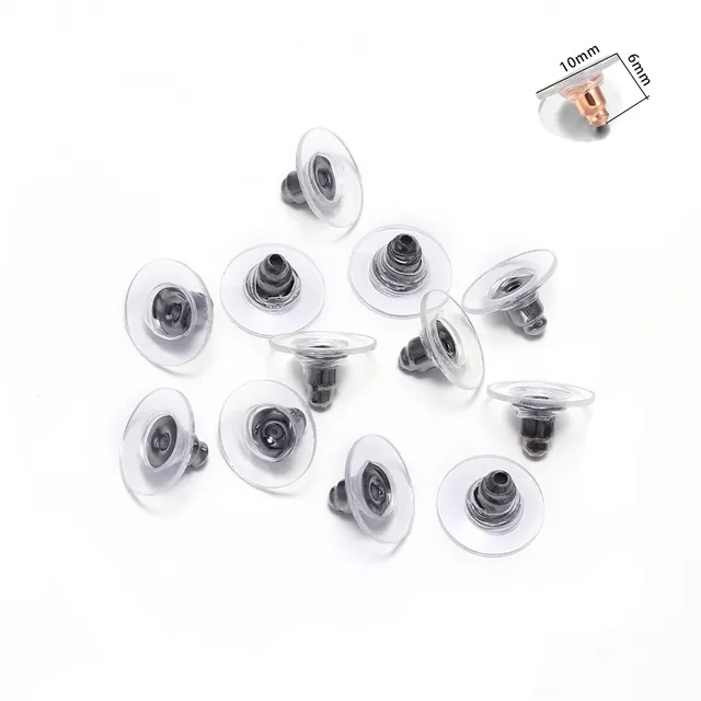 200-2000pcs Soft Silicone Rubber Earring Back Stoppers for Stud Earrings DIY Earring Findings Accessories Bullet Tube Ear Plugs Style1 Gun Black