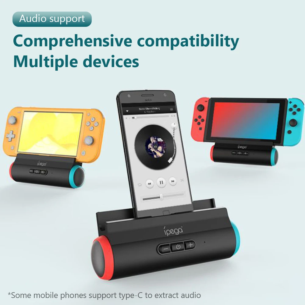 

iPega PG-9171 Gamepad Charger Stand Charging Dock Station with 2*3W Speaker for Nintendo Switch Lite NS for Type-C Smartphone