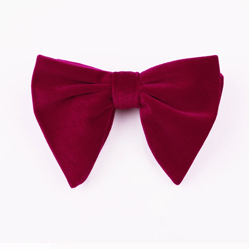 Мужские и женские модные бархатные галстуки с большим бантом Свадебный галстук вечерние деловые однотонный галстук-бабочка Gravatas Slim Masculina Cravats Neckwear - Цвет: Dark Red