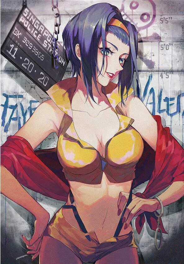 Популярный японский аниме ковбой Bebop Faye художественный пленочный принт Шелковый