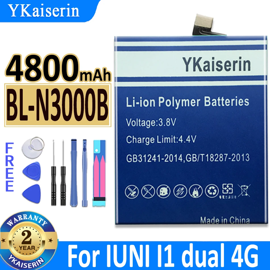 4800 мА · ч ykaisсеребрин BL-N3000B для литий-полимерных батарей IUNI U3 аккумулятора