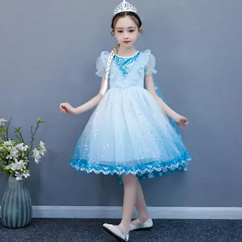 

Elsa Christmas Girl Lace Party Cosplay Princess Dress