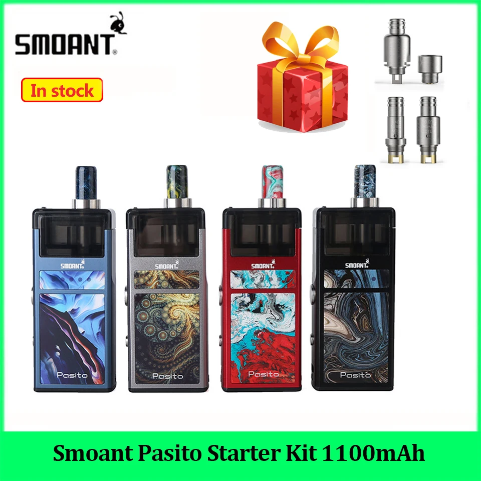 

Vape Pen Original Smoant Pasito Starter Kit 1100mAh rebuildable pod system 3ML Atomizer MTL DTL vaporizador E Cig Starter Kit