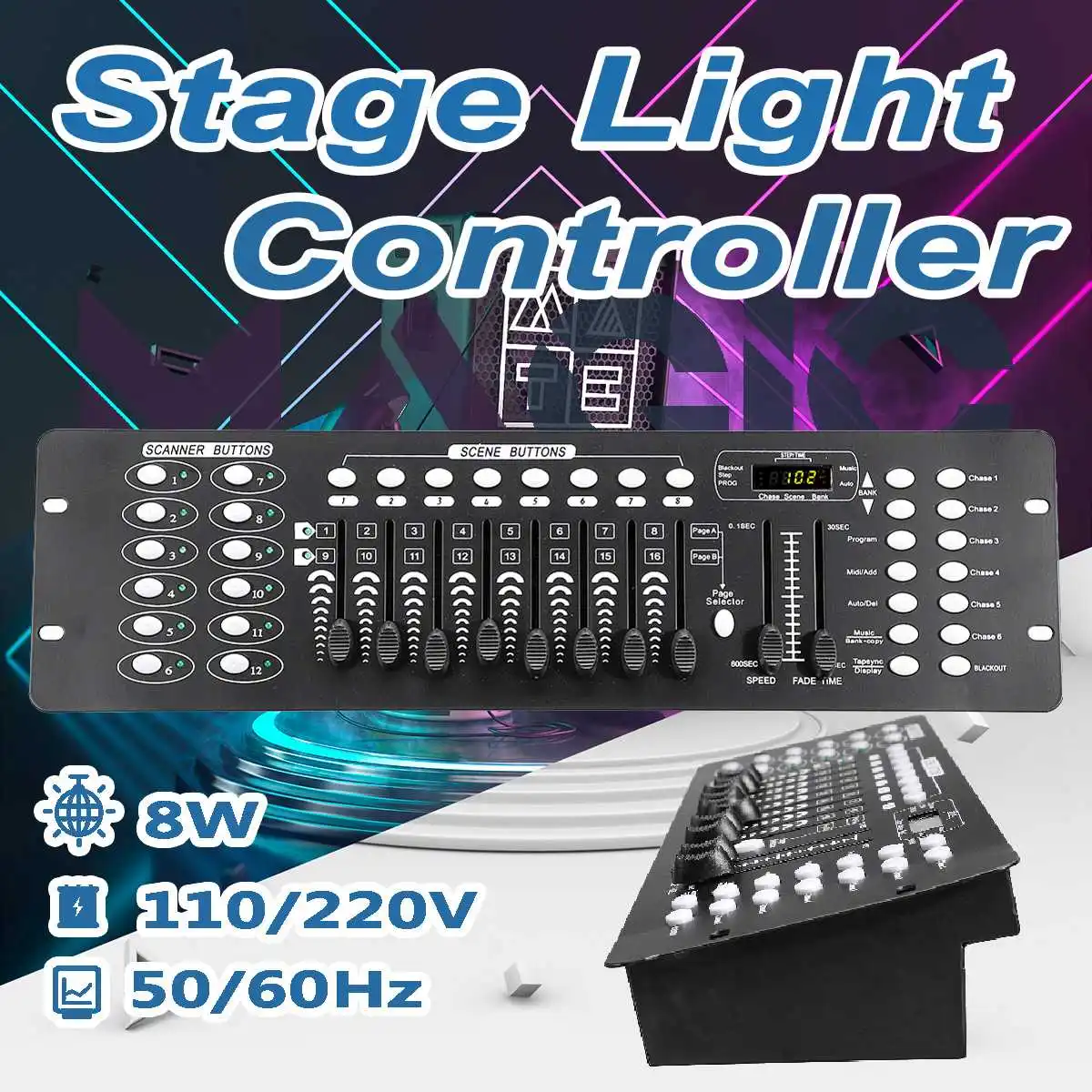 Новый DMX 512 192 контроллер DJ оборудование консольная часть света для светодиодный Par движущаяся головка диджейский прожектор контроллер 110