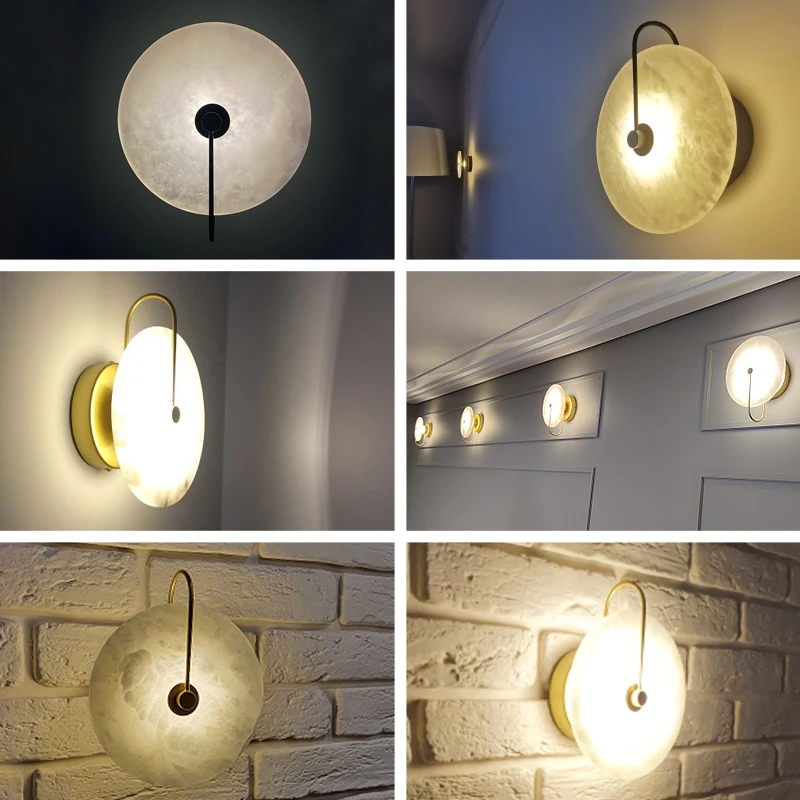 de parede design luzes led marmore abajur 05