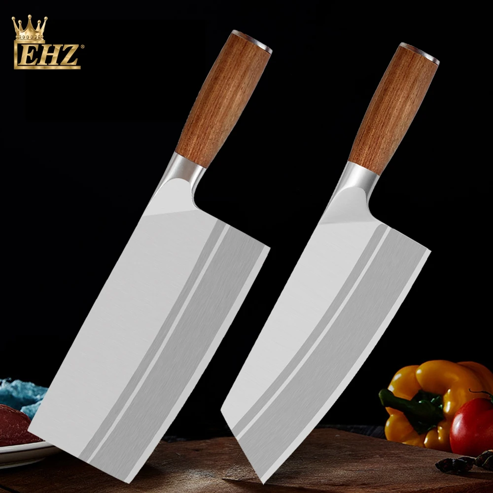 EHZ Kitchen Chef Knife Set High Quality Stainless Steel Chinese Forged Sharp Slicing Bone Cleaver Pearwood Handle | Дом и сад