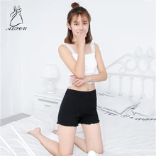*#Best Price 2019 Summer High Waist Fat Female Large Size Women's Vertical Thread Elastic Cotton Wavy edge Pants Anti-lighting Short Pants *#Best Price 2019 Summer High Waist Fat Female Large Size Women's Vertical Thread Elastic Cotton Wavy edge Pants Anti-lighting Short Pants