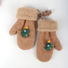 Детские перчатки с героями мультфильмов на Рождество; теплые плотные варежки; ветрозащитные перчатки для катания на лыжах; Детские Зимние варежки; guantes nina