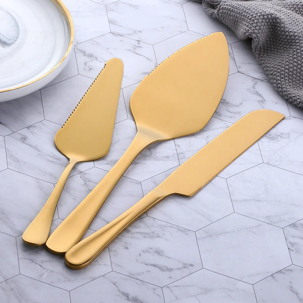 3 In1 Kitchen Knife Set Steel Pizza Shovel Set Metal Dough Scraped Cake Knife Pie Divider Cutter Spatula for Baking Accessories
