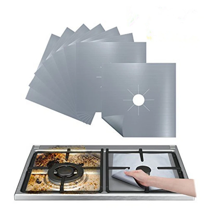 4 Pcs Square Foil Gas Hob Protector Liner Reusable Easy Clean Protection  Pad Gas Stove Stovetop Protector Kitchen Accessories - Cookware Parts -  AliExpress