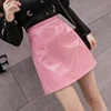 Fashion Y2K Aesthetic Latex Skirt Women 2022 Autumn Winter Mini PU Leather Skirts High Waist A-Line Black Blue Pink Red Skirt ► Photo 3/6