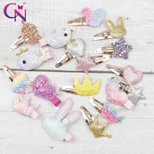 CN 6 шт./лот аксессуары для волос Мультяшные блестящие заколки для волос для девочек принцесса BB заколки для волос Детские корейские заколки для волос