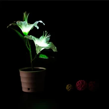 1х Солнечная энергия цветок лилии сад Кол пейзаж лампа открытый светодиодный фонарь для лужайки