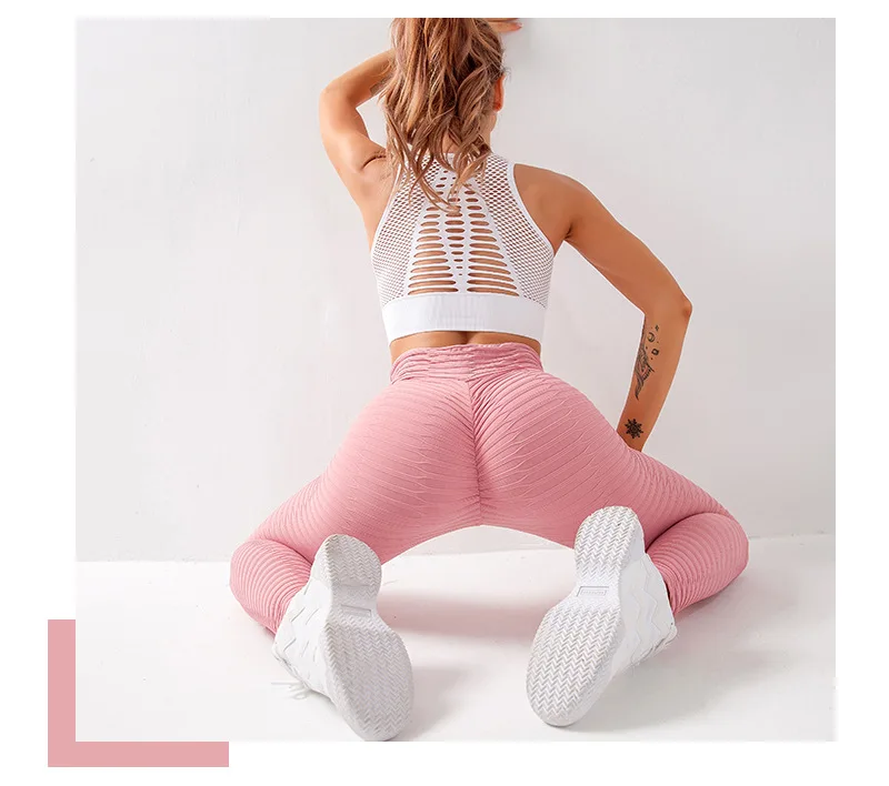 Брюки для йоги спортивные облегающие быстросохнущие персиковые бедра брюки с высокой талией 3d трехмерные бедра колготки