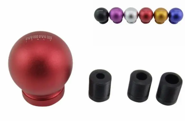 

5 6 speed Universal Neo Chrome Blueing Spherical Round Aluminum Gear Shift Knob Fit For Momo BMW Ford Passat Honda Audi Toyota