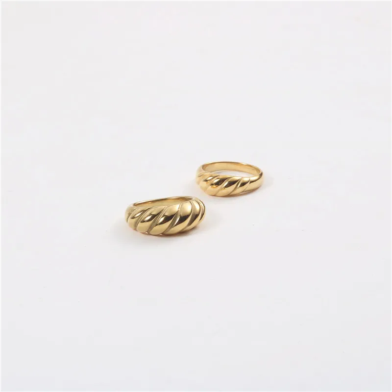 SOMMAR Twist Ring bread shape Gold Color Rings For Women Accessories Finger Fashion Jewelry Gifts Bague Anillo Jewellery