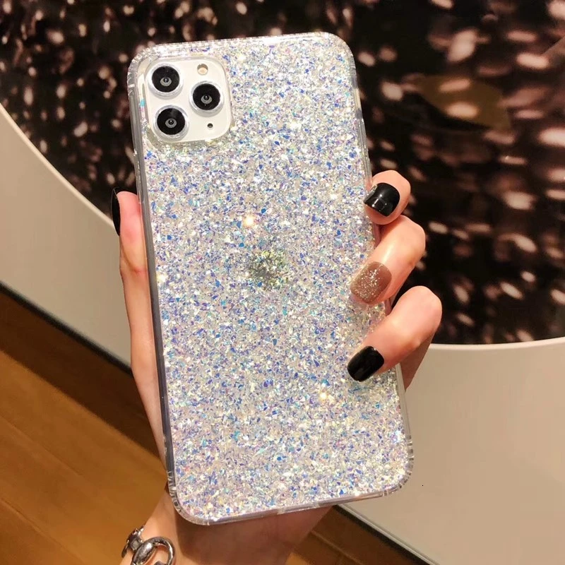 Роскошный блестящий чехол для телефона iPhone 11 Pro XS Max XR эпоксидный мягкий 7 8 Plus