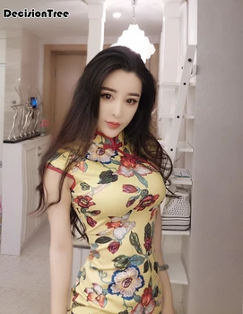 

2020 Chinese Dress elegant women chinese national improved cheongsam lace embroidery dress bride evening party toast qipao