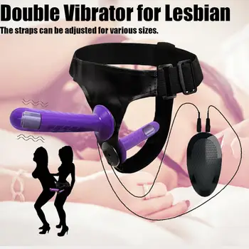 Strapon on Dildo Vibrator for Lesbian Sex Shop Erotic Toys Sex Game Adult Products Realistic Double Penis Vibrador for Women faak silicone strapon dildo with suction cup realistic penis sex toys for women lesbian masturbate flirt sex products adult game