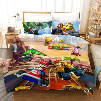 

Super Mario 3d World Odyssey Game Pattern Bedding Set Lovely Children Printed Duvet Cover Set with Pillowcase Free Shipping