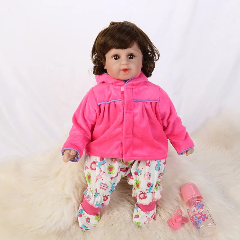 18 Inch New Explosive Reborn Doll Simulation Baby Reborn Doll Soft Plastic Fashion Princess Doll Early Education Baby Doll