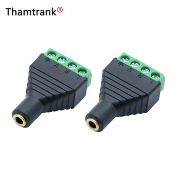 

10pcs Video AV Balun 3.5mm 1/8"stereo female to AV Screw Terminal Stereo jack 3.5 mm female 4 pin Terminal Block Plug connector