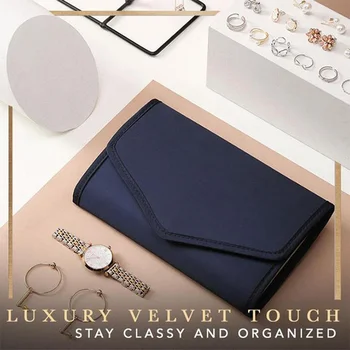 

Foldable Velvet Travel Accessory Pouch Multifunctional Portable Jewelry Storage Bag d88