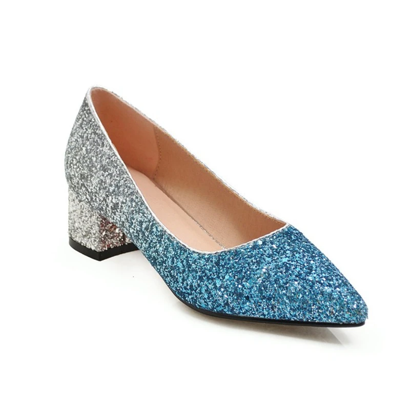 ORCHA LISA/женские демисезонные туфли-лодочки с острым носком, квадратный каблук 4 см, роскошный блестящий яркий цвет, без шнуровки, большие размеры 33-45, красный цвет, повседневная обувь для вечеринок