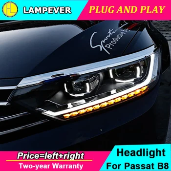 

Car Styling for Europe V"W Passat B8 Headlights 2017 2018 2019 For Passat b8 LED Headlight DRL Bi Xenon Lens High Low Beam
