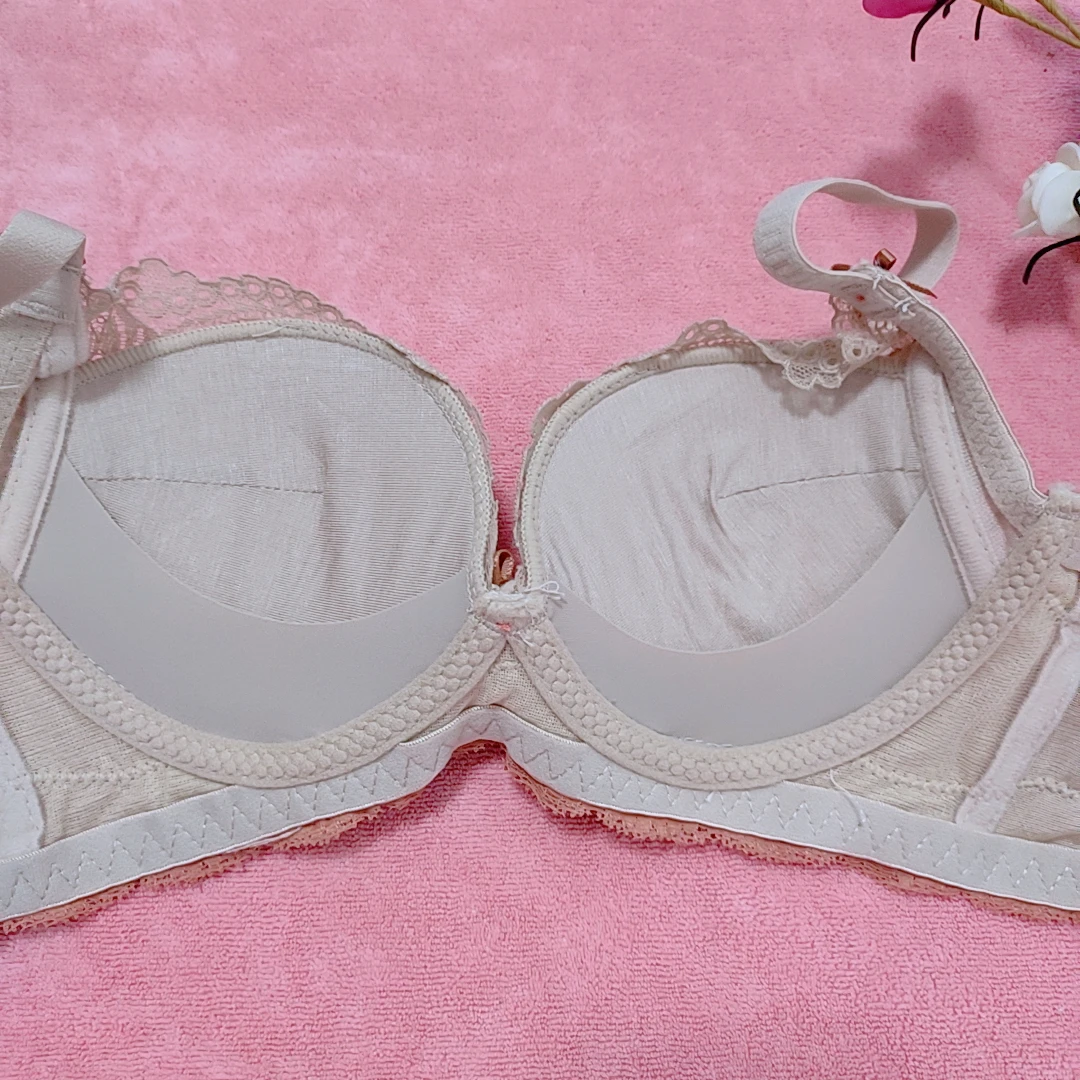 calvin klein underwear set Women's Bra Set New Lace Embroidery Sexy And Comfortable Baby Cotton Gathered And Closed Breast Medium Thick Cup Bra Set cheap bra and panty sets