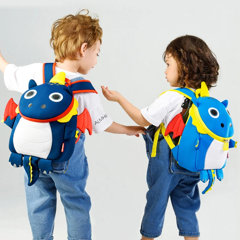 

3D Little Dragon School Backpacks for Kids Cute Cartoon Dinosaur Design Toddler Boys Girls Schoolbag Children Animals Backpack