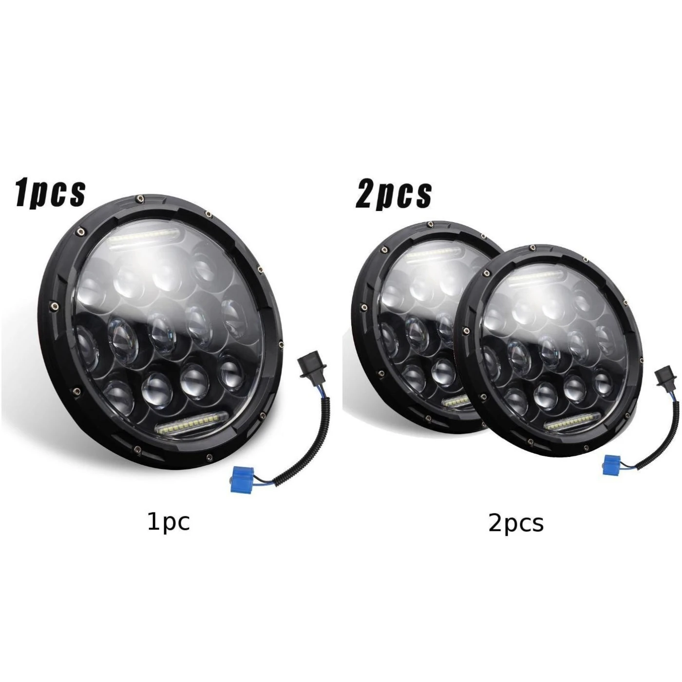 280W 7-дюймовый глаза ангела фары 27 бусин DC12V для Jeep Wrangler JK TJ 97-17 2* светодиодный задний фонарь/2* H4-H13 адаптер