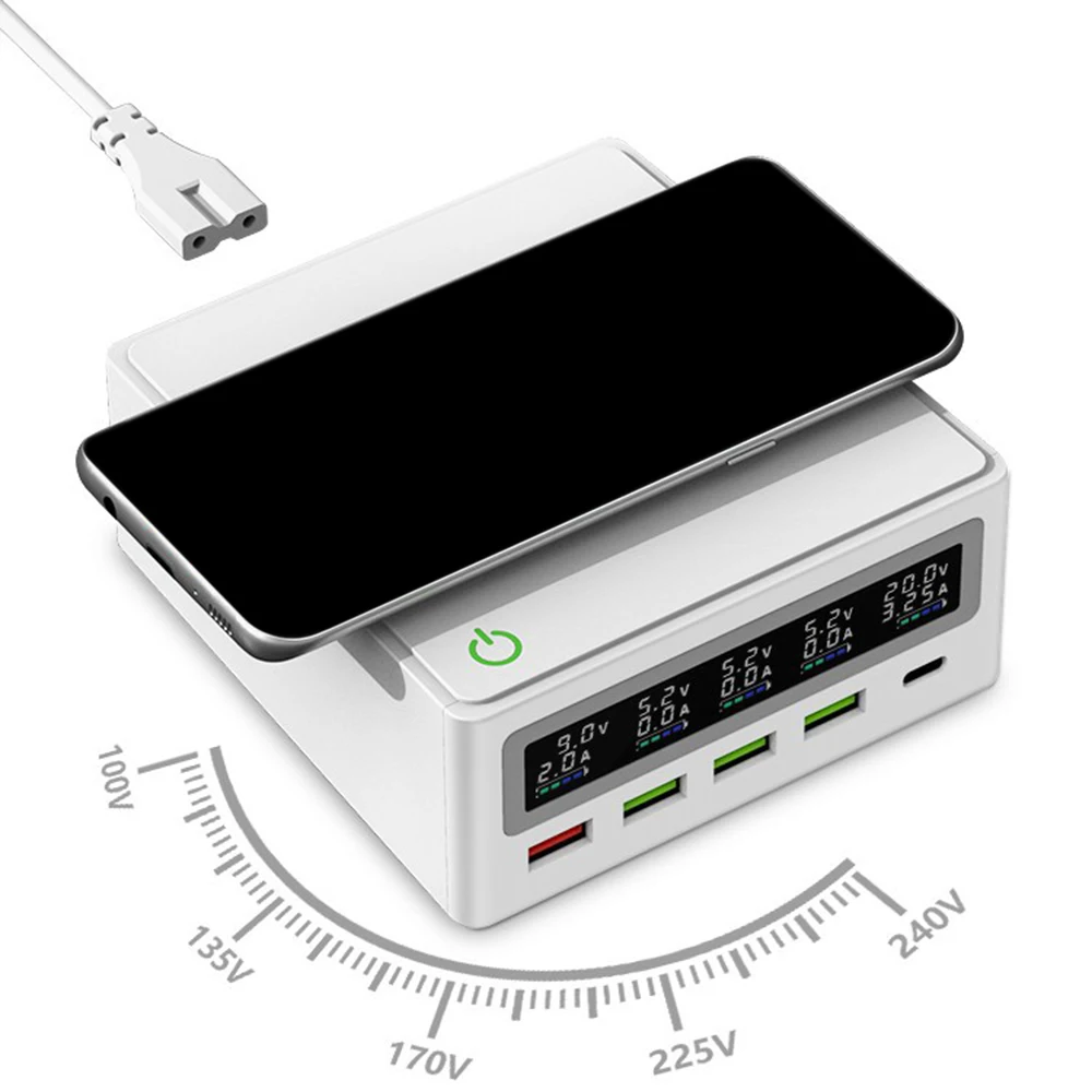 

Зарядное устройство сетевое с 5 USB-портами, 65 Вт