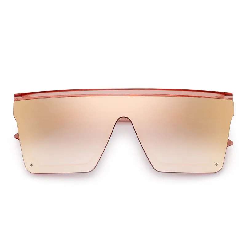 JM солнцезащитные очки с плоским верхом Квадратные Зеркальные безободковые очки для женщин и мужчин - Цвет линз: Mirror Pink