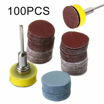 

100pcs 25mm Mix Abrasive Hook & Loop Sandpaper 100-3000 Grits Polishing Disc Set
