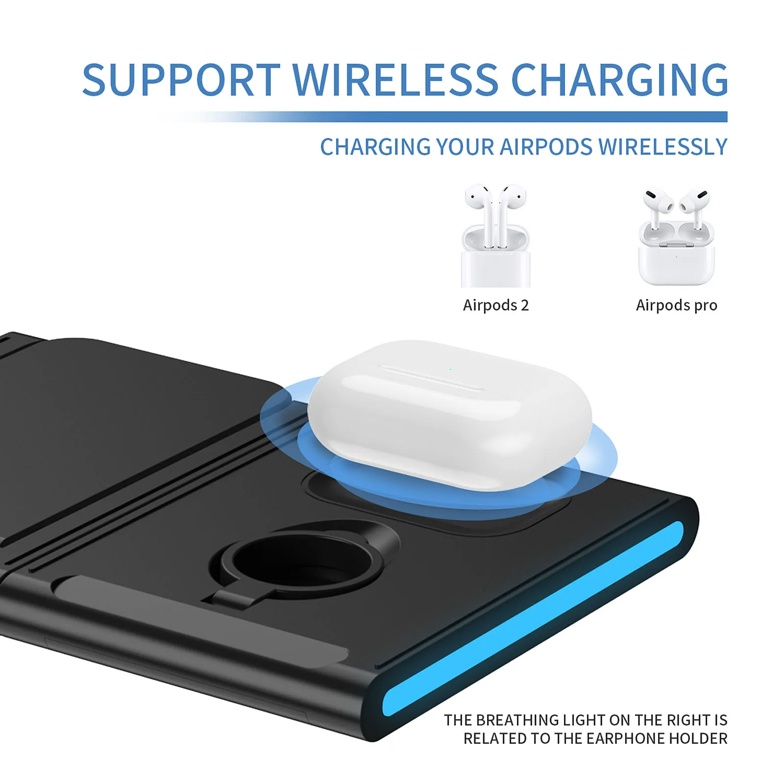Headphone charger Charging Stand Fast Charging Station Charger Station 4 in 1 Compatible Samsung Galaxy S20 S10 Wireless Charger