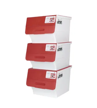 

Camellia front open flip storage box plastic extra large side open trim box toy storage box 34L