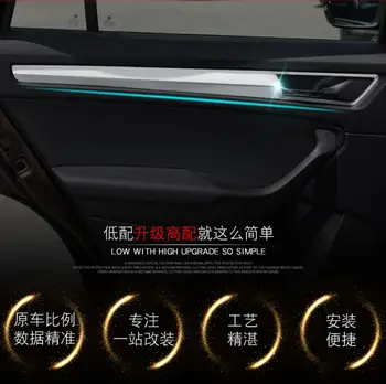 

High Quality 4Pcs ABS Chrome Car Door Interior Handle Cover Door Bowl Decorations for Skoda Kodiaq 2017 Car Styling Accessory