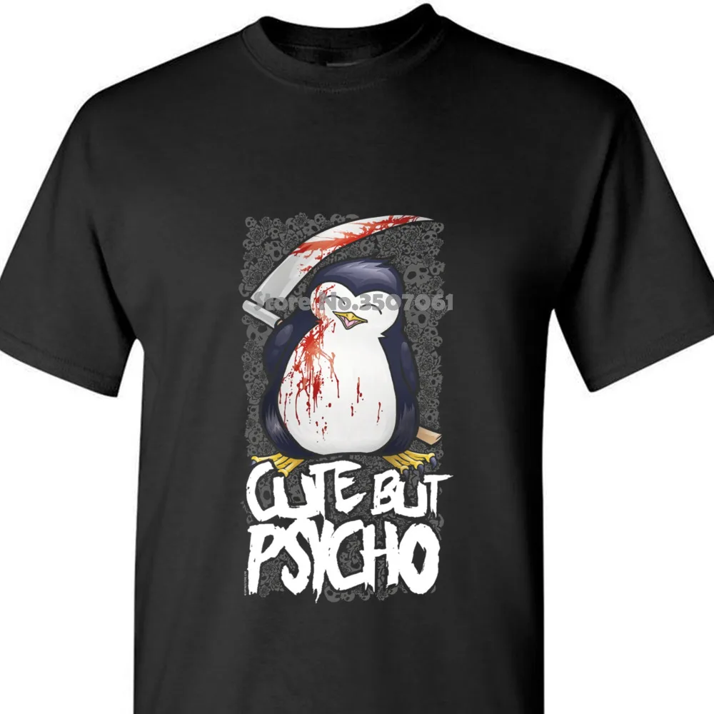 

Psycho Penguin Cute But Psycho Damen black Schwarz Cotton Text Retro Hip-Hop Tops coat clothes tops