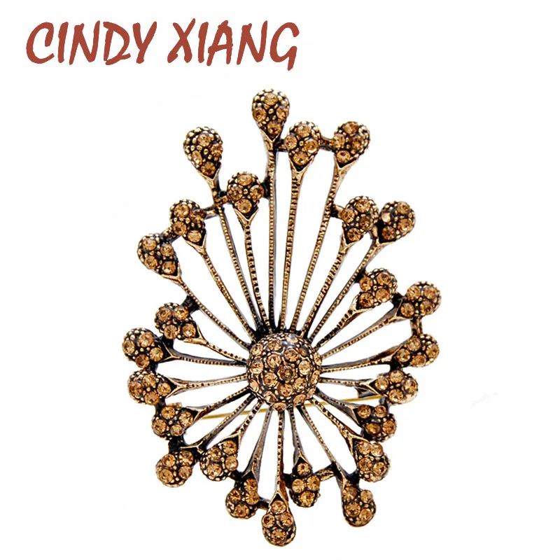 

CINDY XIANG 2 Colors Choose Rhinestone Flower Brooches For Women New Design Autum Winter Coat Pin High Quality Elegant Pins Gift