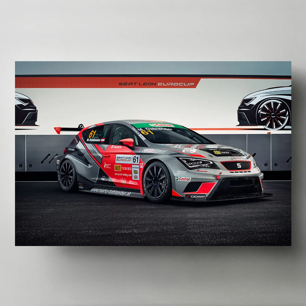 スーパーカーのポスターシートレオンカップラリーレーススポーツ壁紙絵キャンバス絵画壁アート家の装飾 絵画 書道 Aliexpress