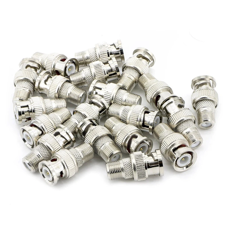 

20pcs BNC Male Plug to F Female Jack Adapter Coax Connector Coupler adapters CCTV Camera (20PCS)