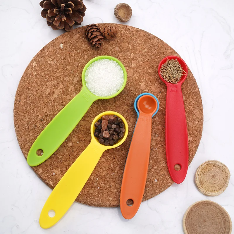 5Pcs/set Mini Measuring Spoon Set Stackable Plastic Baking Measuring Tool Colorful Spoon Measuring Set Tools For Baking Coffee