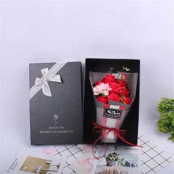 

9pcs Soap flowers Hand-made rose Christmas and valentine's day gifts Korean package bouquet of flowers