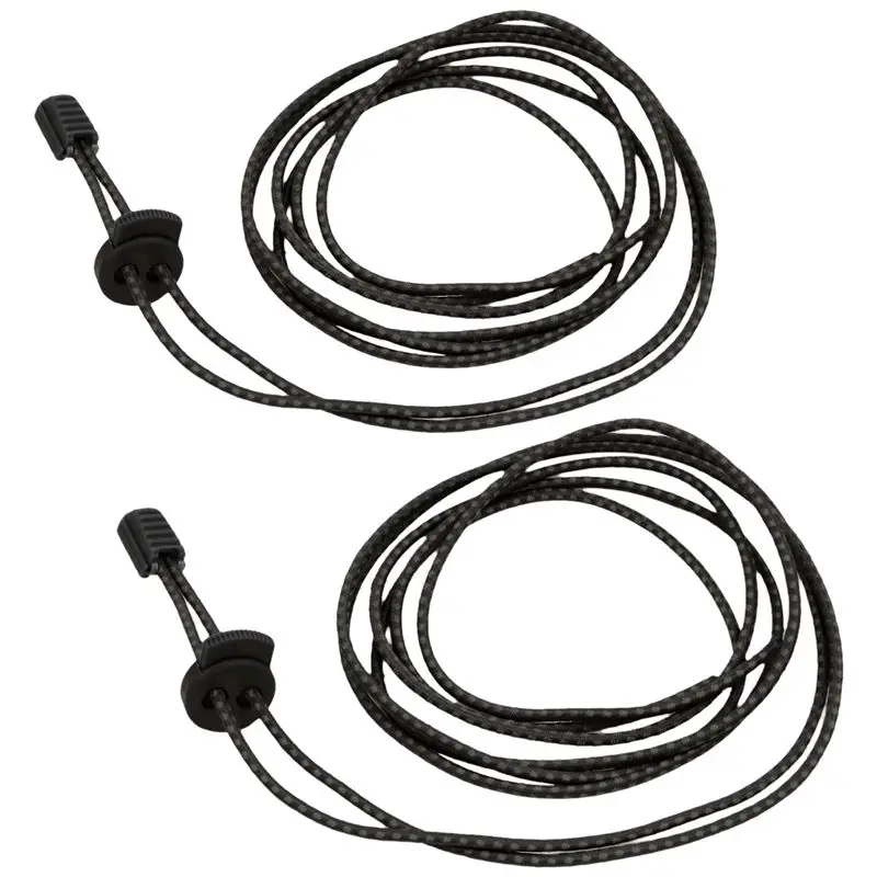 

2 pairs of stretch elastic reflective laces without locking system for Running Hiking 110cm Black