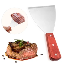 1 шт. лопатка для переворачивания оладий из нержавеющей стали лопатка Совок с деревянной ручкой кухонные столовые приборы выпечки кондитерский инструмент шпатель для масла