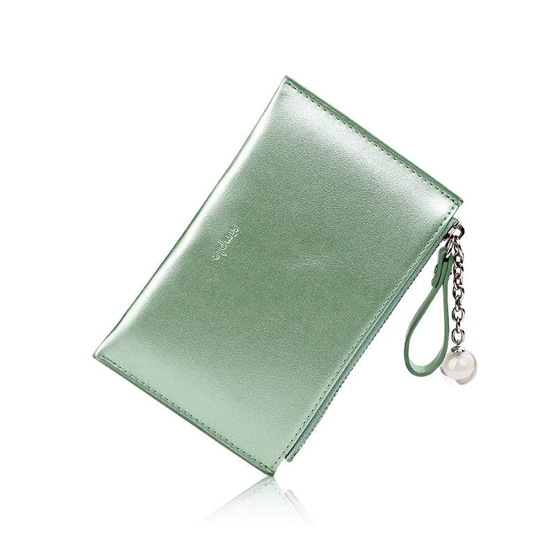Женский кошелек, меняющий положение карты, фото бит, кошелек для монет, перламутровый карамельный цвет, модный перламутровый кулон, последний тренд, PU - Цвет: Green