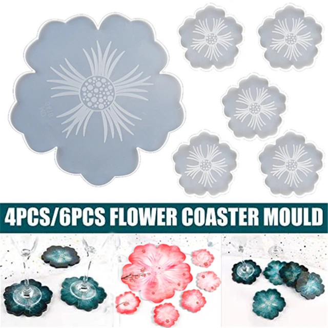 Flower Coaster Resin Molds, 1 Pcs Large Silicone Petals Tray Mold